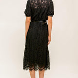 TIMID TO TENACIOUS WOVEN LACE SHIRT DRESS