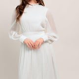 FOREVER WAITING WOVEN MIDI DRESS