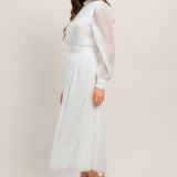 FOREVER WAITING WOVEN MIDI DRESS
