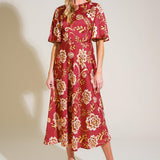 TOTAL FRILL WOVEN MIDI DRESS