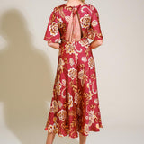 TOTAL FRILL WOVEN MIDI DRESS