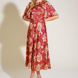 TOTAL FRILL WOVEN MIDI DRESS