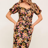 SWEET AT HEART WOVEN MIDI DRESS