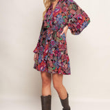 FLORAL BLISS WOVEN MINI DRESS