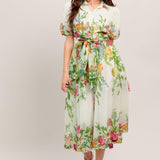 FRESH BLOSSOM IVORY WOVEN MIDI DRESS