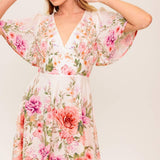 THE WORLD AWAITS LIGHT PINK WOVEN MINI DRESS