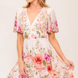 THE WORLD AWAITS LIGHT PINK WOVEN MINI DRESS