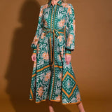 LOVE ESPRESSO WOVEN MIDI DRESS