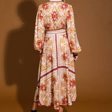 LOVE ESPRESSO WOVEN MIDI DRESS