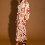LOVE ESPRESSO WOVEN MIDI DRESS