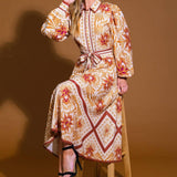 LOVE ESPRESSO WOVEN MIDI DRESS