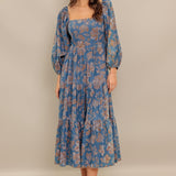 CIRCLE OF FRIENDS DENIM MIDI DRESS