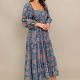 CIRCLE OF FRIENDS DENIM MIDI DRESS