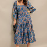 CIRCLE OF FRIENDS DENIM MIDI DRESS