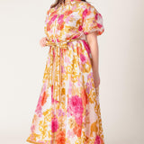 GARDEN TAPESTRY IVORY FLORAL WOVEN MIDI DRESS