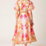 GARDEN TAPESTRY IVORY FLORAL WOVEN MIDI DRESS