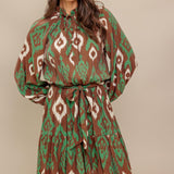 WILD TERRACOTTA WOVEN MINI DRESS