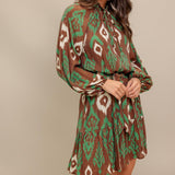 WILD TERRACOTTA WOVEN MINI DRESS