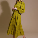 TOTAL APPEAL WOVEN JACQUARD MIDI DRESS