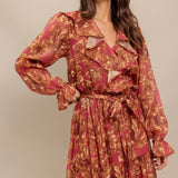 AUTUMN SONATA WOVEN MIDI DRESS