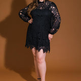 GETTING STARTED WOVEN LACE MINI DRESS