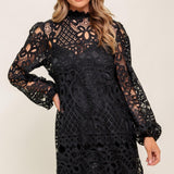 GETTING STARTED WOVEN LACE MINI DRESS