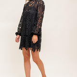 GETTING STARTED WOVEN LACE MINI DRESS