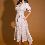 PERFECT VISION WOVEN MIDI DRESS