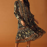 ALONG THE WAY WOVEN MIDI DRESS