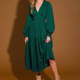 POSH PRESENCE WOVEN MIDI DRESS