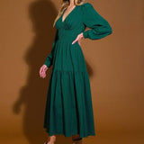 POSH PRESENCE WOVEN MIDI DRESS