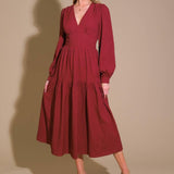 POSH PRESENCE WOVEN MIDI DRESS