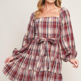 HONEY HUG PLAID MINI DRESS