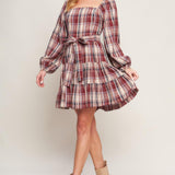 HONEY HUG PLAID MINI DRESS