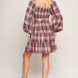 HONEY HUG PLAID MINI DRESS
