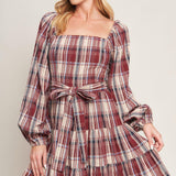 HONEY HUG PLAID MINI DRESS