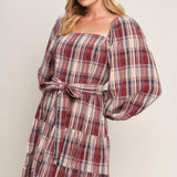 HONEY HUG PLAID MINI DRESS