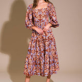 KEEPPING TABS WOVEN MIDI DRESS