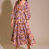 KEEPPING TABS WOVEN MIDI DRESS