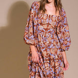 KEEPPING TABS WOVEN MIDI DRESS