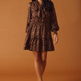 OPEN PATH ALMOND WOVEN MINI DRESS