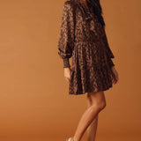 OPEN PATH ALMOND WOVEN MINI DRESS