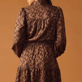 OPEN PATH ALMOND WOVEN MINI DRESS