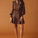 OPEN PATH ALMOND WOVEN MINI DRESS
