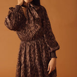 OPEN PATH ALMOND WOVEN MINI DRESS
