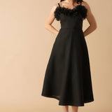 WHISPERING PINES WOVEN MIDI DRESS