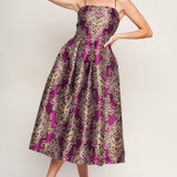 ALONG THE WAY WOVEN MIDI DRESS