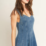 STARS AHEAD DENIM MIDI DRESS