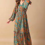 FLEETING FAUNA WOVEN MAXI DRESS