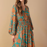 FLEETING FAUNA WOVEN MAXI DRESS